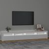 Mueble De Tv Con Luces Led Blanco Brillante 240x35x40 Cm Vidaxl