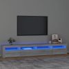 Mueble De Tv Con Luces Led Gris Sonoma 240x35x40 Cm Vidaxl