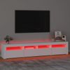 Mueble De Tv Con Luces Led Blanco 210x35x40 Cm Vidaxl