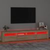 Mueble De Tv Con Luces Led Roble Sonoma 210x35x40 Cm Vidaxl