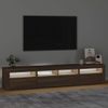 Mueble De Tv Con Luces Led Marrón Roble 210x35x40 Cm Vidaxl