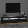 Mueble De Tv Con Luces Led Negro 195x35x40 Cm Vidaxl