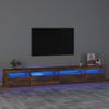 Mueble De Tv Con Luces Led Roble Ahumado 270x35x40 Cm Vidaxl