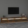 Mueble De Tv Con Luces Led Roble Ahumado 270x35x40 Cm Vidaxl