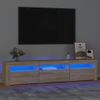 Mueble De Tv Con Luces Led Roble Sonoma 180x35x40 Cm Vidaxl