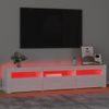 Mueble De Tv Con Luces Led Blanco Brillante 180x35x40 Cm Vidaxl