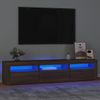 Mueble De Tv Con Luces Led Color Marrón Roble 180x35x40 Cm Vidaxl