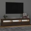 Mueble De Tv Con Luces Led Color Marrón Roble 180x35x40 Cm Vidaxl