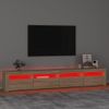 Mueble De Tv Con Luces Led Roble Sonoma 240x35x40 Cm Vidaxl