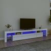 Mueble De Tv Con Luces Led Blanco Brillante 215x36,5x40 Cm Vidaxl