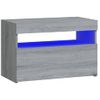 Mesitas De Noche Con Luces Led 2 Uds Gris Sonoma 60x35x40 Cm Vidaxl