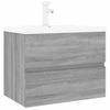 Mueble De Baño Con Lavabo Madera Contrachapada Gris Sonoma Vidaxl