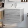 Mueble De Baño Con Lavabo Madera Contrachapada Gris Sonoma Vidaxl