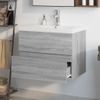 Mueble De Baño Con Lavabo Madera Contrachapada Gris Sonoma Vidaxl