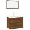 Set De Muebles De Baño Madera Contrachapada Marrón Roble Vidaxl