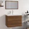 Set De Muebles De Baño Madera Contrachapada Marrón Roble Vidaxl