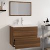 Set De Muebles De Baño Madera Contrachapada Marrón Roble Vidaxl