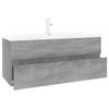 Mueble De Baño Con Lavabo Madera Contrachapada Gris Sonoma Vidaxl