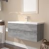 Mueble De Baño Con Lavabo Madera Contrachapada Gris Sonoma Vidaxl