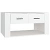 Mesa De Centro Madera Contrachapada Blanca 80x50x40 Cm Vidaxl