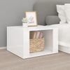 Mesita De Noche Madera Contrachapada Blanco Brillo 57x55x36 Cm Vidaxl