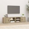 Mueble Tv 2 Uds Madera Contrachapada Roble Sonoma 80x31,5x36 Cm Vidaxl