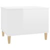 Mesa De Centro Madera Contrachapada Blanco Brillo 60x44,5x45 Cm Vidaxl