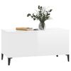 Mesa De Centro Madera Contrachapada Blanco Brillo 90x44,5x45 Cm Vidaxl