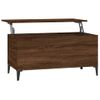 Mesa De Centro Madera Contrachapada Roble Marrón 90x44,5x45 Cm Vidaxl