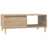 Mesa De Centro Madera Contrachapada Roble Sonoma 90x50x36,5 Cm Vidaxl