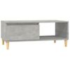 Mesa De Centro Madera Contrachapada Gris Hormigón 90x50x36,5 Cm Vidaxl