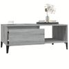 Mesa De Centro Madera Contrachapada Gris Sonoma 90x50x36,5 Cm Vidaxl