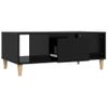 Mesa De Centro Madera Contrachapada Negro 90x50x36,5 Cm Vidaxl