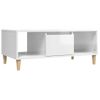 Mesa De Centro Madera Contrachapada Blanco Brillo 90x50x36,5 Cm Vidaxl