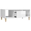 Mesa De Centro Madera Contrachapada Blanco Brillo 90x50x36,5 Cm Vidaxl