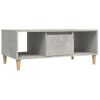 Mesa De Centro Madera Contrachapada Gris Hormigón 90x50x36,5 Cm Vidaxl