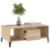 Mesa De Centro Madera Contrachapada Roble Sonoma 90x50x36,5 Cm Vidaxl