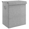 Cesto Ropa Sucia Plegable Lino Sintético Gris 51x34,5x59,5 Cm Vidaxl