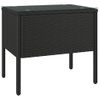 Mesa Auxiliar Vidrio Templado Ratán Sintético Negro 53x37x48 Cm Vidaxl