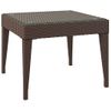 Mesa Auxiliar Vidrio Templado Ratán Sintético Marrón 50x50x38cm Vidaxl