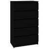 Cajonera De Madera Contrachapada Negro 60x36x103 Cm Vidaxl