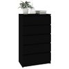 Cajonera De Madera Contrachapada Negro 60x36x103 Cm Vidaxl