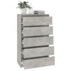 Cajonera De Madera Contrachapada Gris Hormigón 60x36x103 Cm Vidaxl