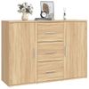 Aparador De Madera Contrachapada Roble Sonoma 91x29,5x65 Cm Vidaxl