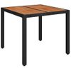 Mesa De Jardín Superficie De Madera Ratán Pe Negro 90x90x75 Cm Vidaxl