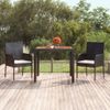 Mesa De Jardín Superficie De Madera Ratán Pe Negro 90x90x75 Cm Vidaxl