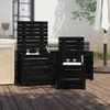 Set De Cajas De Jardín 3 Piezas Madera Maciza De Pino Negro Vidaxl