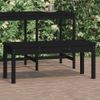 Banco De Jardín Madera Maciza Pino Negro 109x44x45 Cm Vidaxl