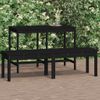 Banco Jardín 2 Plazas Madera Maciza Pino Negro 159,5x44x45 Cm Vidaxl