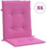 Cojines Para Silla Con Respaldo Bajo 6 Uds Tela Rosa Vidaxl